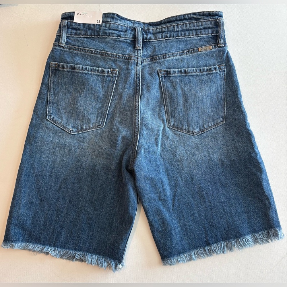 Vince Mid Wash Blue Denim Bermuda Shorts - Picture 3 of 5